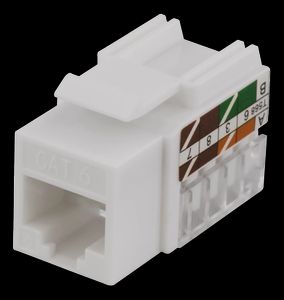 UTP CAT6 keystone-kontakt verktygsfri, 90 grader, vit