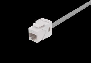 Cat6 keystone-jack, LSA/110, plast, 180°, vit