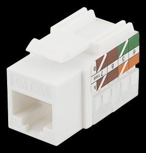 Cat6A keystone jack LSA/110 termination vit plast 90°
