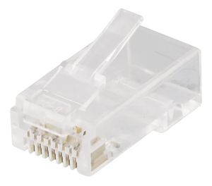RJ45 kontakt för patchkabel, Cat6a, oskärmad, 20-pack – Transparent