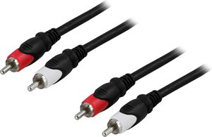 Audiokaapeli, 2xRCA ma - ma, 3m - musta