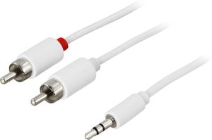 Audio Cable 3,5mm ma - 2xRCA ma, 0,5m - valkoinen