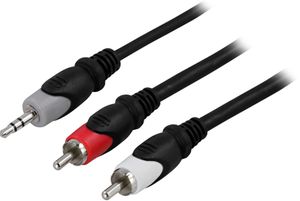 Audio Cable 3,5mm til 2xRCA 0,5m - Sort
