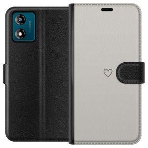 Motorola Moto E13 Musta Lompakkokotelo Grått hjärta