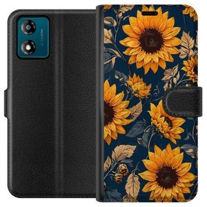 Motorola Moto E13 Sort Tegnebogsetui Solrosor