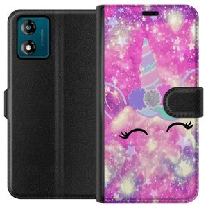 Motorola Moto E13 Svart Plånboksfodral Glad Enhörning