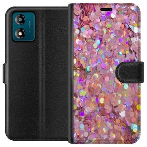 Motorola Moto E13 Sort Tegnebogsetui Glitter