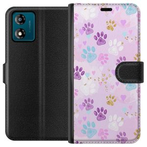 Motorola Moto E13 Musta Lompakkokotelo Kattavtryck