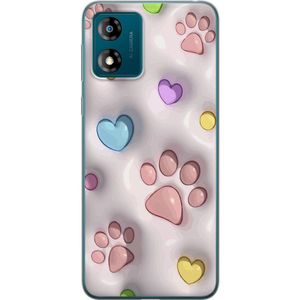 Motorola Moto E13 Transparent Mobilskal Fluffiga Tassar