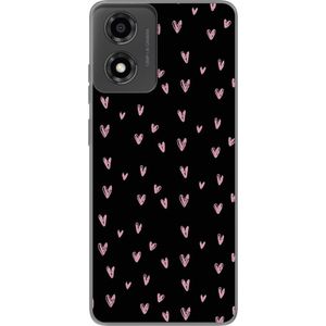 Motorola Moto E14 Gennemsigtigt Telefoncover Små Kärleksymboler