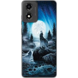 Motorola Moto E14 Transparent Mobilskal Varjar på natten