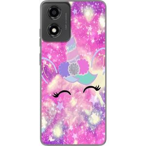 Motorola Moto E14 Läpinäkyvä Puhelinkotelo Glad Enhörning