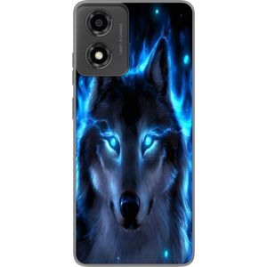 Motorola Moto E14 Läpinäkyvä Puhelinkotelo Blå Varg