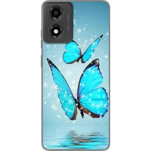 Motorola Moto E14 Transparent Mobilskal Magiska Fjärilar