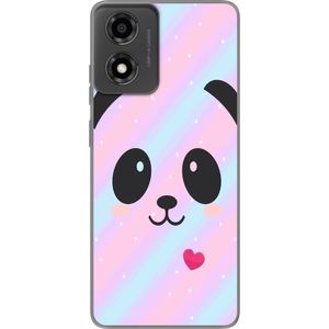 Motorola Moto E14 Transparent Mobilskal Glad panda