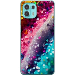 Motorola Edge 20 Lite Transparent Mobilskal Glittrande silke