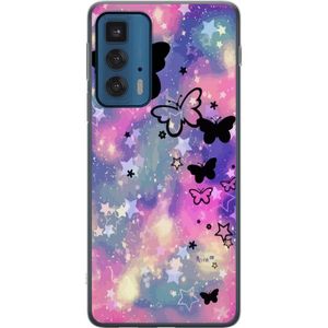 Motorola Edge 20 Pro Läpinäkyvä Puhelinkotelo Flygande fjärillar
