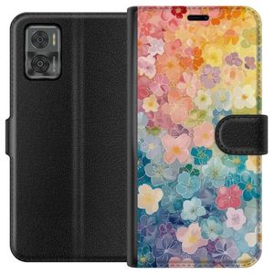 Motorola Moto E22i Sort Lommebokdeksel Miniatyrblommor