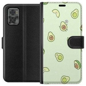 Motorola Moto E22i Sort Tegnebogsetui Avokado