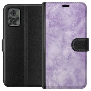Motorola Moto E22i Sort Tegnebogsetui Lila marmor