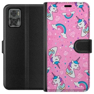 Motorola Moto E22i Svart Plånboksfodral Enhörningar