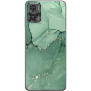 Motorola Moto E22i Gjennomsiktig Telefondeksel Grön Marmor