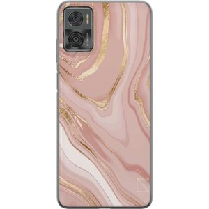 Motorola Moto E22i Gjennomsiktig Telefondeksel Ljusrosa marmor