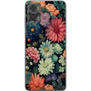 Motorola Moto E22i Gjennomsiktig Telefondeksel Färglada blommor