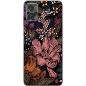 Motorola Moto E22i Gjennomsiktig Telefondeksel Tecknade blommor
