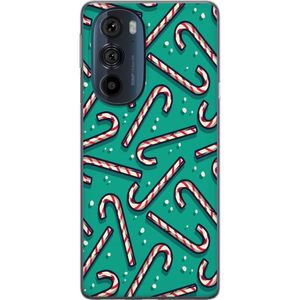 Motorola Edge 30 Pro Gjennomsiktig Telefondeksel Polkagris Mönster