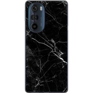 Motorola Edge 30 Pro Transparent Mobilskal Svart marmor