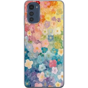Motorola Moto E32s Transparent Mobilskal Miniatyrblommor