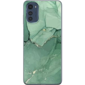 Motorola Moto E32s Transparent Mobilskal Grön Marmor