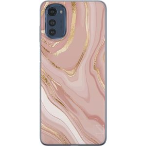 Motorola Moto E32s Transparent Mobilskal Ljusrosa marmor