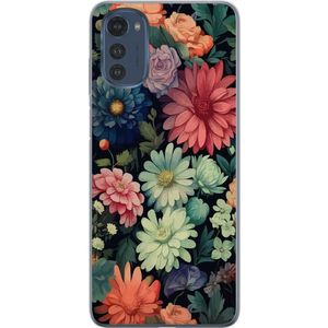 Motorola Moto E32s Transparent Mobilskal Färglada blommor