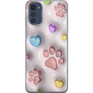 Motorola Moto E32s Transparent Mobilskal Fluffiga Tassar