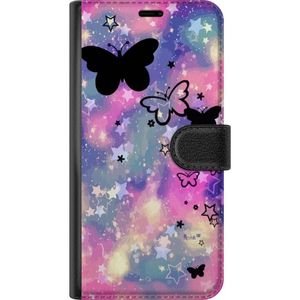 Motorola Edge 50 Fusion Sort Lommebokdeksel Flygande fjärillar