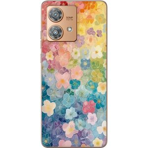 Motorola Edge 40 Neo Transparent Mobilskal Miniatyrblommor
