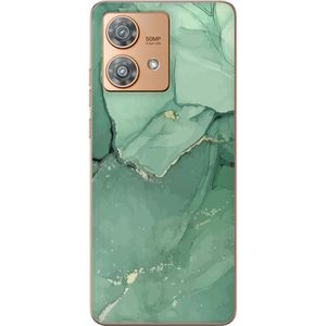 Motorola Edge 40 Neo Transparent Mobilskal Grön Marmor