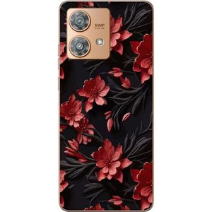 Motorola Edge 40 Neo Gjennomsiktig Telefondeksel Intensiva blommor