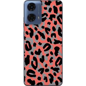 Motorola Moto G04 Transparent Mobilskal Leopardskrud
