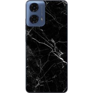 Motorola Moto G04 Transparent Mobilskal Svart marmor