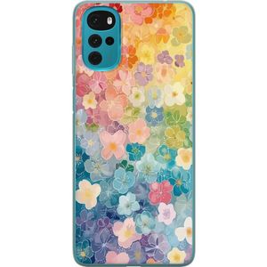 Motorola Moto G22 Transparent Mobilskal Miniatyrblommor