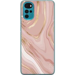 Motorola Moto G22 Transparent Mobilskal Ljusrosa marmor
