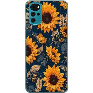 Motorola Moto G22 Transparent Mobilskal Solrosor