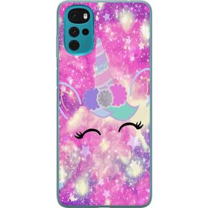 Motorola Moto G22 Transparent Mobilskal Glad Enhörning