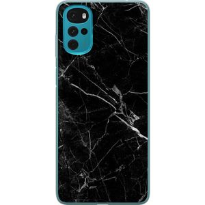 Motorola Moto G22 Transparent Mobilskal Svart marmor