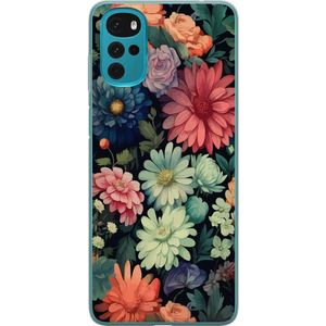 Motorola Moto G22 Transparent Mobilskal Färglada blommor