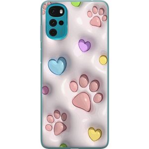 Motorola Moto G22 Transparent Mobilskal Fluffiga Tassar