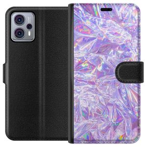 Motorola Moto G23 Svart Plånboksfodral Glitter